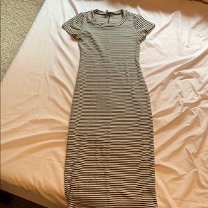 Long black and white Fitted Dress